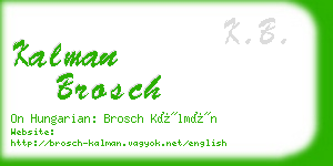 kalman brosch business card